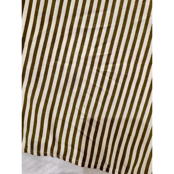 Vintage Striped Blouse Women’s 8 Olive Cream Soft Autumn Classic Minimalism - Picture 5 of 9